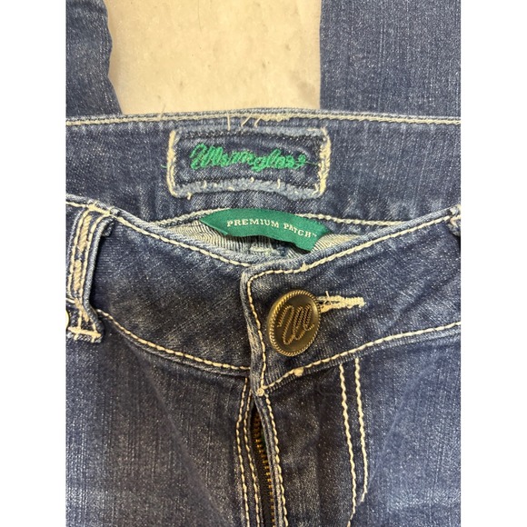 Wrangler Premium Patch Bootcut Jeans Women Dark Wash Embellished Pockets Sz 9x36 - Picture 6 of 12